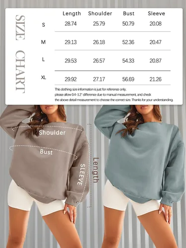 Miniatura 5 de EFAN - Sudaderas extragrandes para mujer, de vellón con capucha y cuello redondo, suéteres informales y cómodos, ropa de moda para otoño