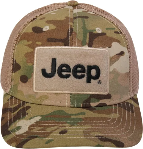 Miniatura 3 de Jeep Texto Logo Camo Patrón Gancho y Bucle Táctico Snapback Sombrero