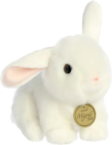 Aurora® Adorable conejo de peluche Miyoni® Tots Playful Baby Bunny – Detalles realistas que hacen un compañero preciado – Perfecto para decorar