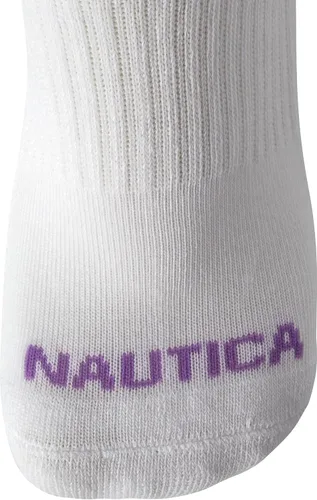Miniatura 5 de Nautica Calcetines de cuarto para mujer, paquete de 12 calcetines deportivos acolchados con control de humedad para mujer para uso deportivo