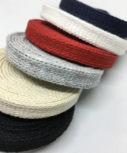 Miniatura 2 de Anrox Supply Co. cordones de ajuste planos de algodón de 3/8 pulgadas. Cordones. Tira de ajuste de encaje para manijas, lazos Negro