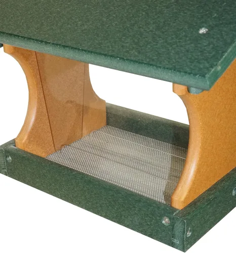 Miniatura 3 de DutchCrafters Comedero colgante pequeño para pájaros (verde césped y cedro)