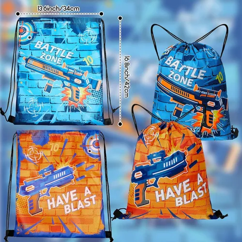 Miniatura 2 de Flutesan Bolsas de suministros de fiesta de dardos con cordón para pistola de fiesta, mochila con cordón de dardos (12 piezas)