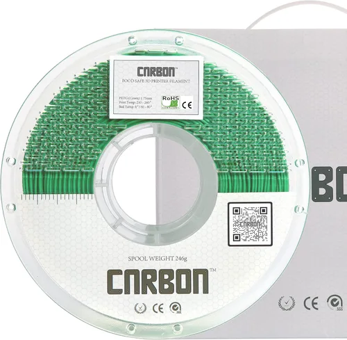 Miniatura 16 de Filamento para impresora 3D PETG de grado alimenticio certificado ECO - CARBON by Comfy Materials - Probado en laboratorio, compatible con la FDA
