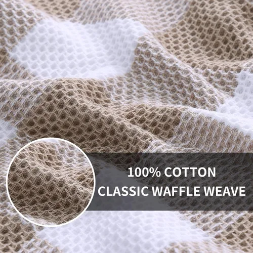 Miniatura 8 de Homaxy Paños de cocina 100% algodón, tejido gofre a cuadros, 12 x 12 pulgadas, toallas para platos súper suaves y absorbentes, de secado rápido