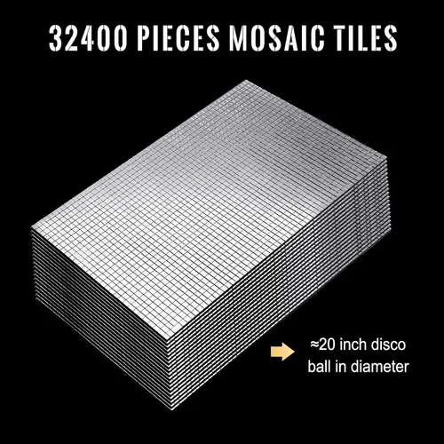 Miniatura 4 de Pllieay Paquete de 18 32400 azulejos de mosaico autoadhesivos para manualidades, azulejos de espejo de bola de discoteca de vidrio para decoración