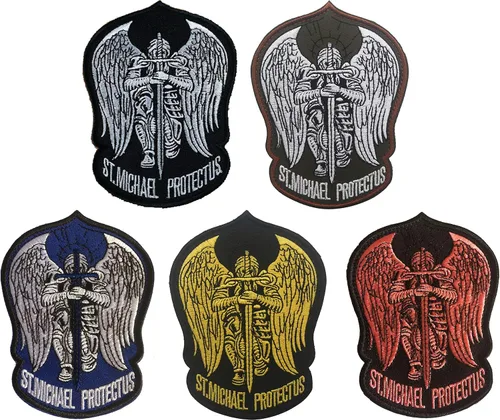 Miniatura 9 de St. Saint Michael Protect Us - Parche bordado de moral, parches tácticos militares para operador del ejército con cierres de gancho y bucle, 3.54 x