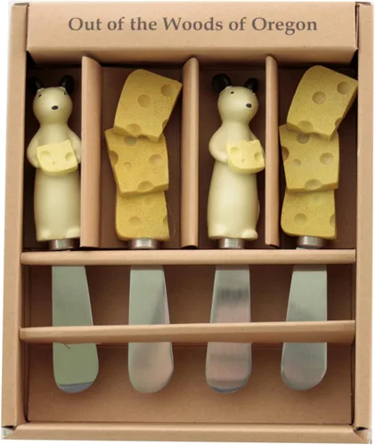 Miniatura 5 de Juego de 4 cuchillos esparcidores de queso (bayas en cestas)