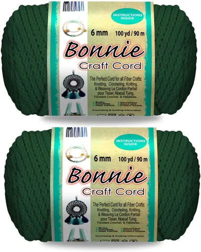 Miniatura 16 de Pepperell Bonnie Cordón de macramé trenzado 6mm x 100 yardas Rojo (Paquete de 2 valores) Cordón de polipropileno trenzado para manualidades DIY