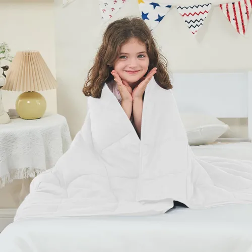 Miniatura 95 de Yescool - Manta con peso para adultos (15 libras, 60 x 80 pulgadas, azul), manta de enfriamiento pesada para dormir, 140-160 libras, manta