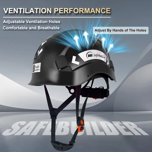 Miniatura 3 de Casco de Seguridad para Construcción ABS Casco Duro Sistema de Ventilación Ajustable Cascos Duros Protección de Cabeza para Trabajo Industrial