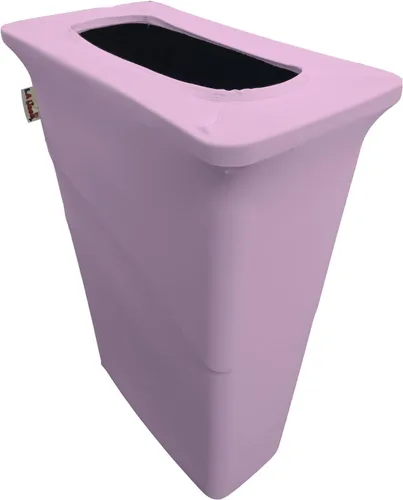 Miniatura 61 de LA Linen Cubierta para cubo de basura ajustable de elastano elástico de 32 galones, cubierta redonda para contenedor de residuos, decoración de Gris