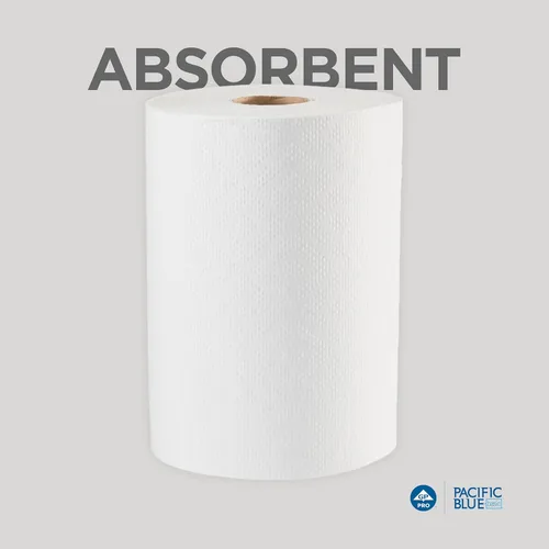 Miniatura 5 de Rollos de papel toalla Georgia-Pacific Blue Basic de PRO, color blanco, 28706, 350 pies por rollo, 12 rollos por caja