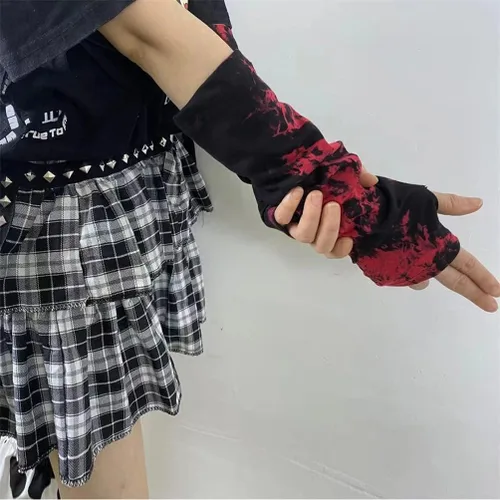 Miniatura 3 de Guantes góticos sin dedos para mujer, accesorios steampunk góticos, mangas negras