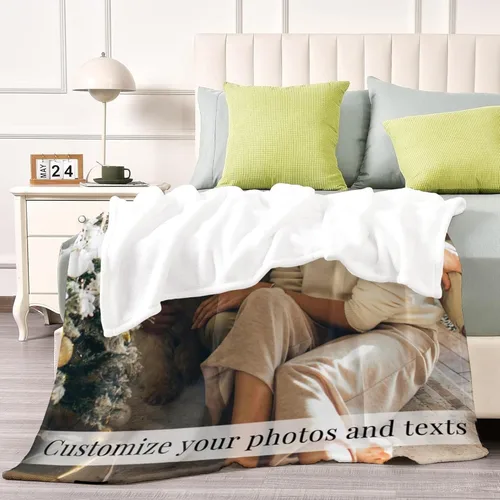 Miniatura 2 de envía al día siguiente, manta personalizada con texto en imagen, manta personalizada de foto, manta de franela personalizada, regalos personalizados