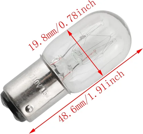 Miniatura 2 de 4pcs 15W 120V base plata máquina de coser bombilla hogar máquina de coser bombilla incandescente compatible con máquina de coser con base de empuje