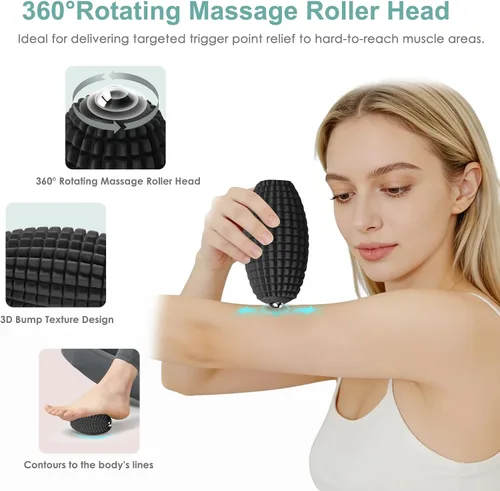 Miniatura 4 de Pelota de masaje vibratoria para recuperación muscular, bola de masaje miofascial de silicona, alivio de fascitis plantar, liberación de cadera