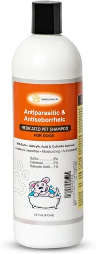 Miniatura 7 de Healthy Paw Life Champú calmante para perros – Lavado limpiador para perros y gatos, fórmula de azufre y ácido salicílico para irritación