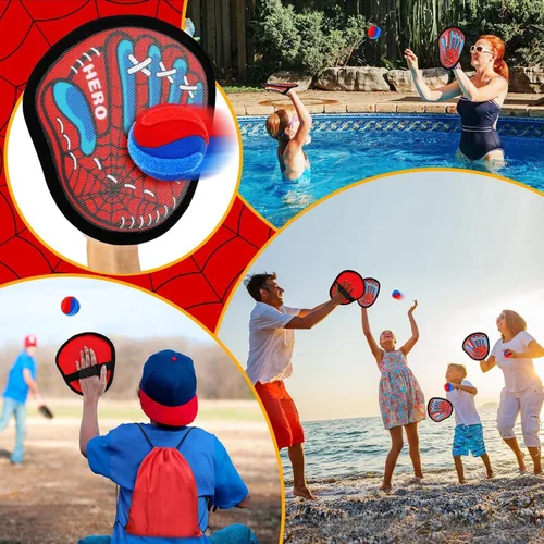 Miniatura 5 de Juego de bolas de velcro para lanzar y atrapar, divertidos juguetes interactivos para niños, juguetes interactivos para exteriores, patio, piscina