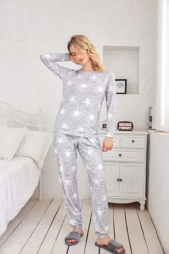 Miniatura 89 de Ekouaer Conjunto de pijama de manga larga para mujer, ropa de dormir suave con cuello redondo y bolsillos