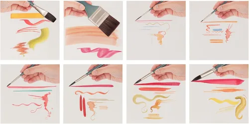 Miniatura 4 de Mimik - Pinceles de acuarela profesionales, redondos # 12, pelo sintético de ardilla, pinceles de cerdas naturales para acuarelas, gouache