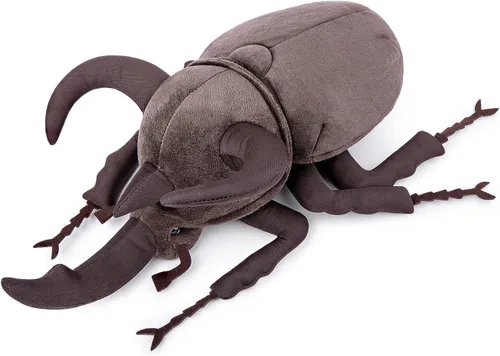 Simulación Escarabajo Atlas Juguete de Peluche Relleno - 10" Insecto Animal Chalcosoma Atlas Realista, Modelo de Animales Crustáceos Suaves, Modelo