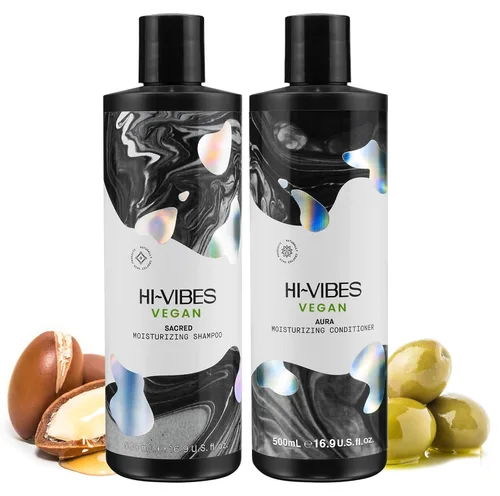 MOEHAIR Hi-Vibes Champú y acondicionador de aceite de argán | Infundido con aceites de aguacate, girasol y coco | Limpia y nutre el cabello | Juego