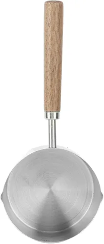 Miniatura 4 de Taza vikinga de estilo de madera de resina Taza medieval de madera para beber cerveza Taza de imitación Mini cacerola de acero inoxidable de 3.4 fl