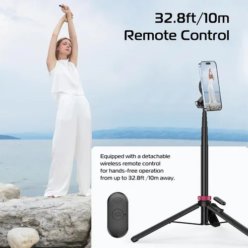 Miniatura 6 de ULANZI Palo de Selfie Magnético de 61'' Trípode para Teléfono con Control Remoto Inalámbrico, Soporte Extensible para Teléfono Celular, Compatible