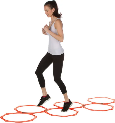 Trademark Innovations - Juego de 6 anillos hexagonales de entrenamiento de velocidad y agilidad