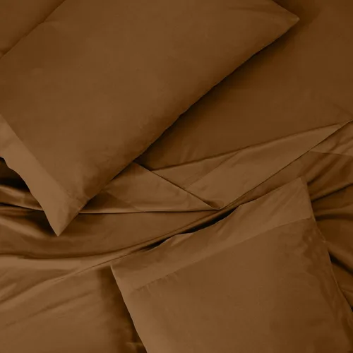 Miniatura 4 de ROYALE LINENS Juego de sábanas de algodón peinado de fibra larga 100% de 300 hilos - Sábanas de 4 piezas para cama King - 1 ajustable, 1 plana y 2