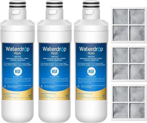 Miniatura 10 de Waterdrop Plus LT1000PC ADQ747935 NSF 401 filtro de agua para refrigerador y filtro de aire, reemplazo para LG® LT1000P®, LT-1000PC, LRFXC2406S