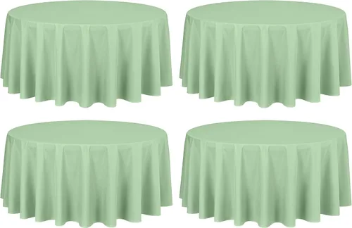 Miniatura 100 de Showgeous Paquete de 4 manteles rectangulares de poliéster de 60 x 102 pulgadas, resistentes a las arrugas, lavables, para bodas, mesas de comedor