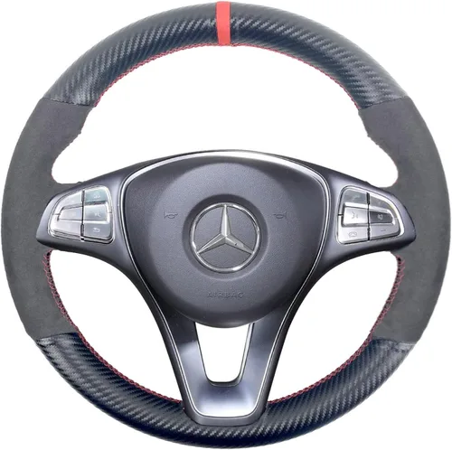 Funda para volante cosida a mano para Mercedes Benz C W205/CLA C117/CLS C218/E W213/GLA X156/GLC X253 C253/GLE W166/GLS X166/W447 2015-2019