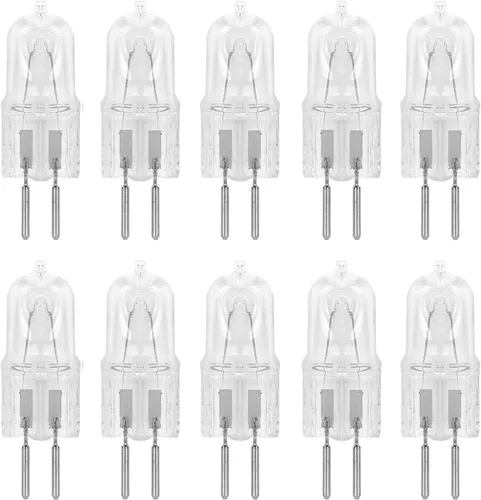 Miniatura 10 de Paquete de 10 unidades transparentes regulables T4 Q35/GY6.35/CL/120V GY6.35 JCD 35 W 35 W 120 voltios bombilla halógena eléctrica cera fusión