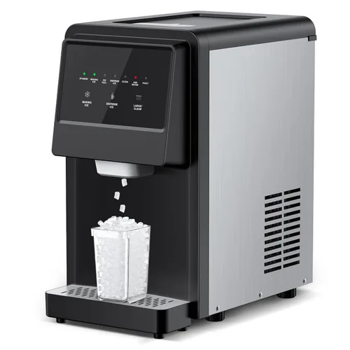 Máquina de hielo para encimera de pepitas trituradas y masticables, dispensador de hielo de 70 libras/24H, máquina de hielo de acero inoxidable con