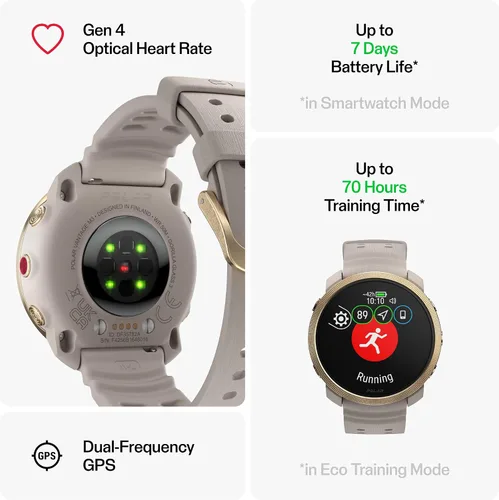 Miniatura 3 de Polar Vantage M3 – Multi-Sport Smartwatch with AMOLED Display, Dual-Frequency GPS, Turn-by-Turn Navigation, Up to 7-Day Battery Life Oro Greige
