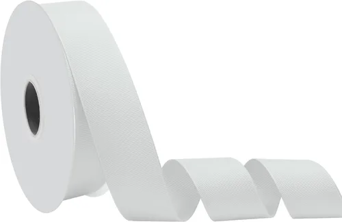 Cinta blanca de grogrén de 1-1/2 pulgadas x 50 yardas para envolver regalos, muy adecuada para decoración de bodas, ramos, manualidades, costura,