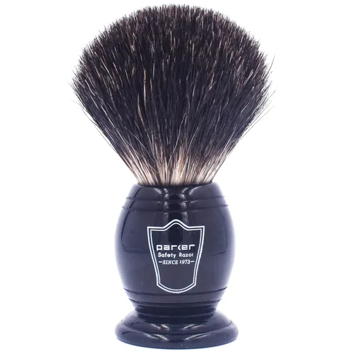 Miniatura 2 de Parker - Brocha de afeitar de tejón negro, nudo de 0.866 in, mango de resina para agarre y equilibrio, crea una rica espuma con jabones o cremas
