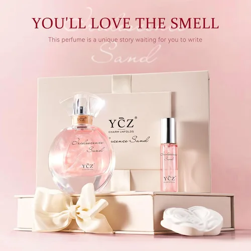 Miniatura 7 de Ycz Golden Sands - Juego de regalo de perfume para mujer, 3 piezas de fragancia oriental floral con notas de rosa de pomelo, perfumes de 1.7 fl oz