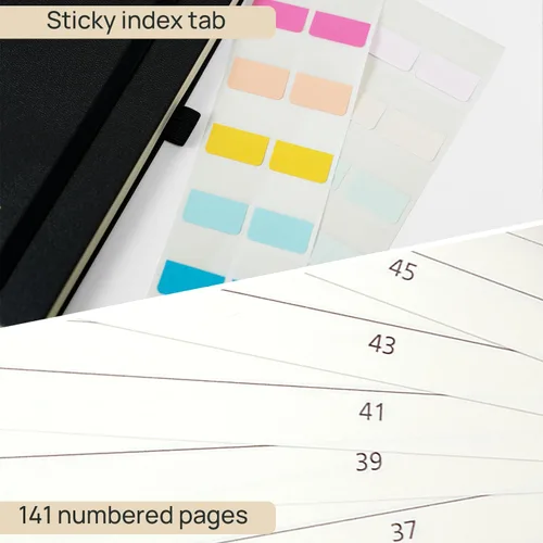 Miniatura 5 de POPRUN - Cuaderno espiral con líneas, [A5-5.75" x 8.25"], papel grueso de 120 gsm, 144 páginas numeradas, cuaderno rayado universitario para hombres