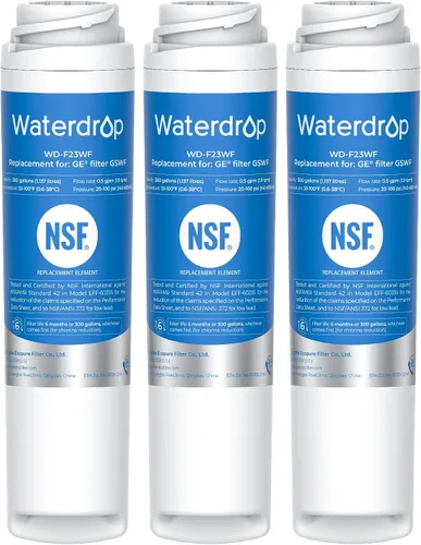 Filtro de agua potable Waterdrop GSWF para refrigerador, reemplazo para GE® GSWF Smart Water 238C2334P001, Kenmore 46-9914, 469914, 9914, 3 filtros