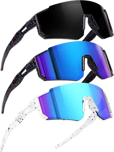SEKKAF Gafas de sol de béisbol juveniles para niños, gafas de sol deportivas para niños y niñas, gafas de softbol para ciclismo, protección UV400