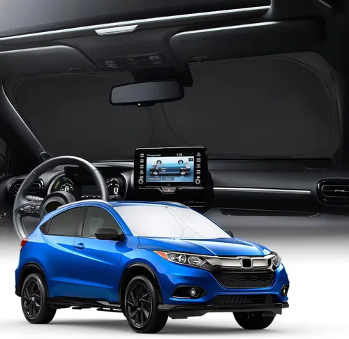Neverland Cubierta para parabrisas de automóvil, tela Oxford con revestimiento plateado de alta calidad, diseño plegable, protección UV para Honda