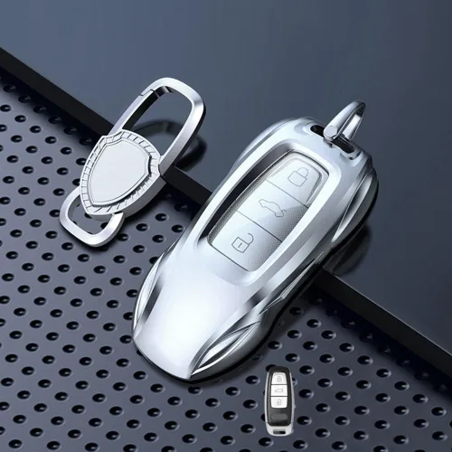 Miniatura 2 de Funda de metal de aleación de zinc para llavero compatible con Audi A6 A7 A8 Q8 SQ8 E-Tron S6 S7 RS6 Q7 Smart Key Fob Cover Cover Shell Shell