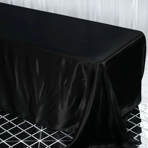 Miniatura 16 de Efavormart - Mantel rectangular de satén, 90 x 132 pulgadas, suave, oblongo, lavable, mantel decorativo de tela sedosa para bodas, fiestas, Plata