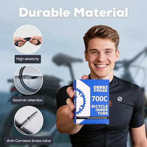Miniatura 4 de Tubo interior de repuesto para neumático de bicicleta 700c para bicicleta de carretera de 28 pulgadas, repuesto de caucho butílico resistente
