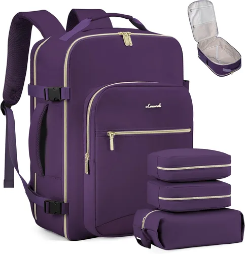 Miniatura 35 de LOVEVOOK Mochila de viaje de 40L aprobada para vuelo, 3 cubos de embalaje, bolsa de viaje impermeable para artículos personales, equipaje de mano
