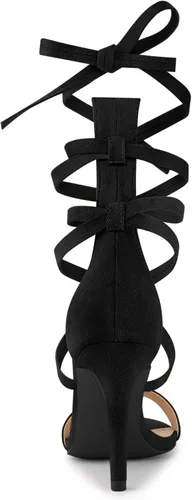 Miniatura 4 de Allegra K Sandalias de tacón de aguja con cordones para mujer