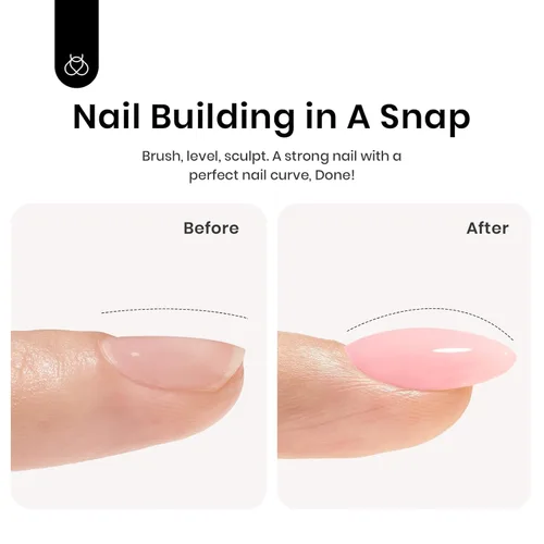 Miniatura 3 de Beetles Gel de uñas en gel de construcción 15ML, Gel fortalecedor de construcción 7 en 1, gel de uñas de extensión de uñas rosa nude translúcido